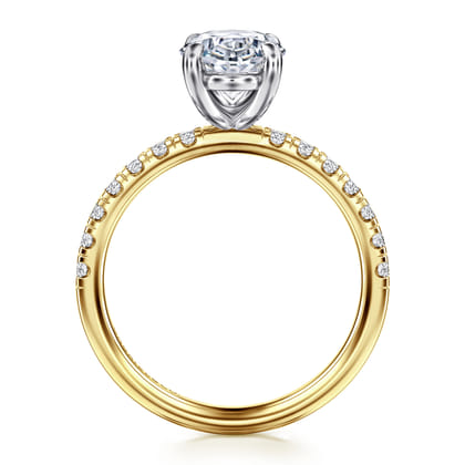 Winslow - 14K White-Yellow Gold Oval Diamond Engagement Ring