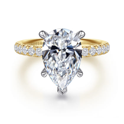 Winslow - 14K White-Yellow Gold Pear Shape Diamond Engagement Ring