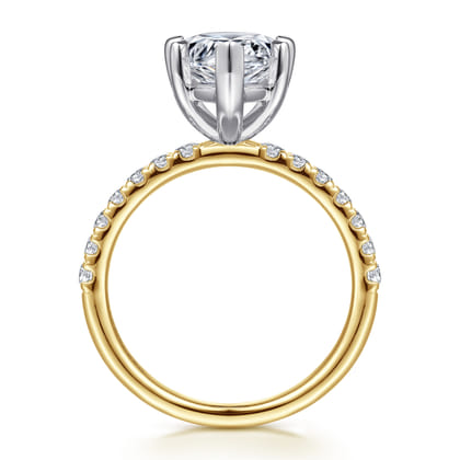 Winslow - 14K White-Yellow Gold Pear Shape Diamond Engagement Ring