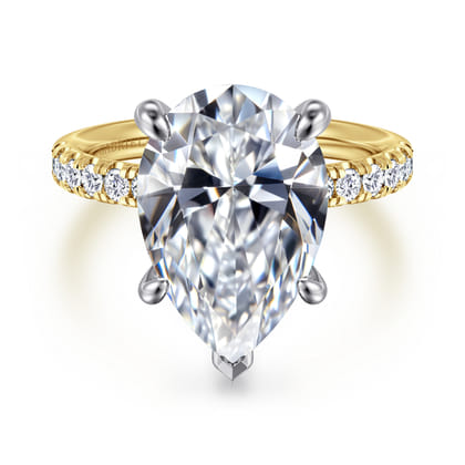Winslow - 14K White-Yellow Gold Pear Shape Diamond Engagement Ring