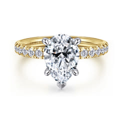 Winslow - 14K White-Yellow Gold Pear Shape Diamond Engagement Ring