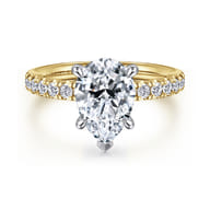 Winslow - 14K White-Yellow Gold Pear Shape Diamond Engagement Ring