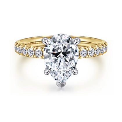 Winslow - 14K White-Yellow Gold Pear Shape Diamond Engagement Ring