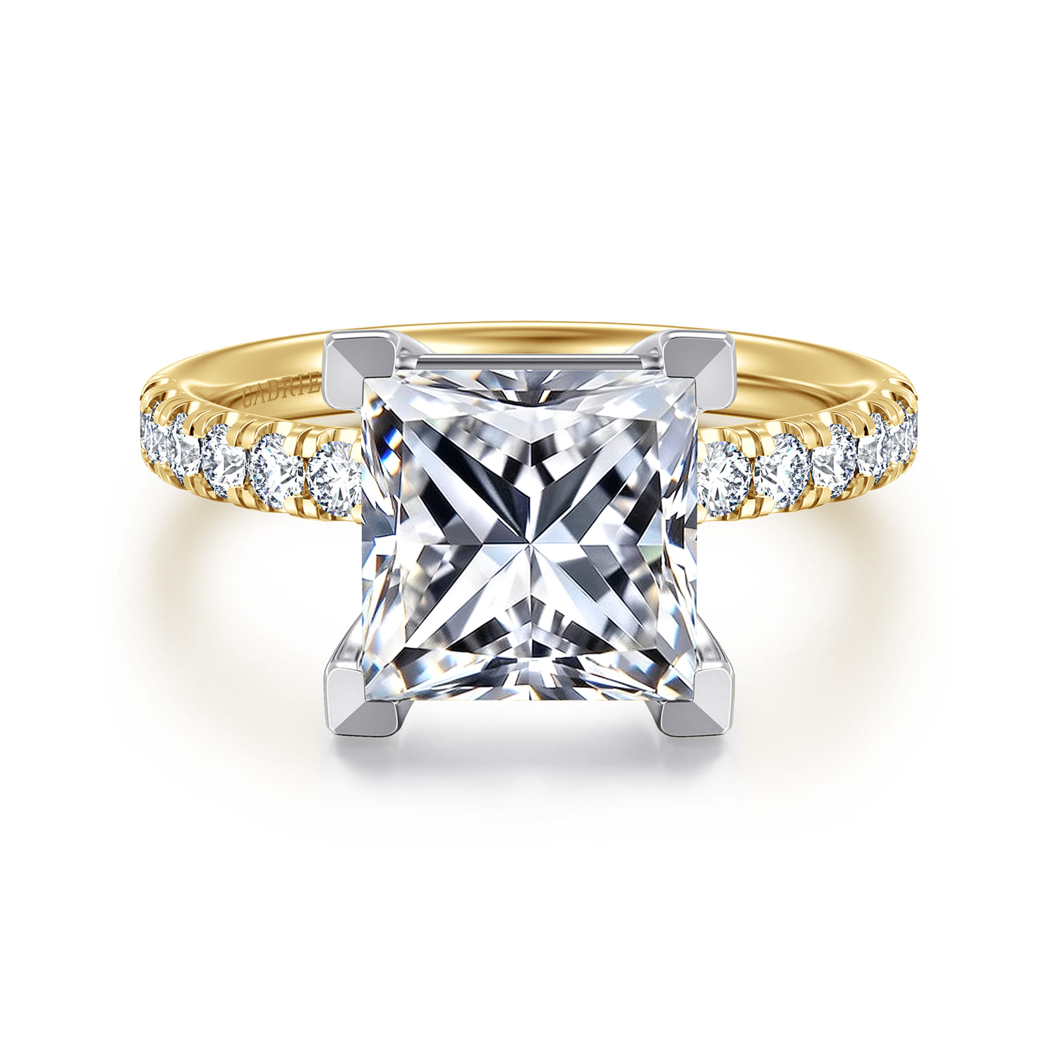 Winslow - 14K White-Yellow Gold Princess Cut Diamond Engagement Ring