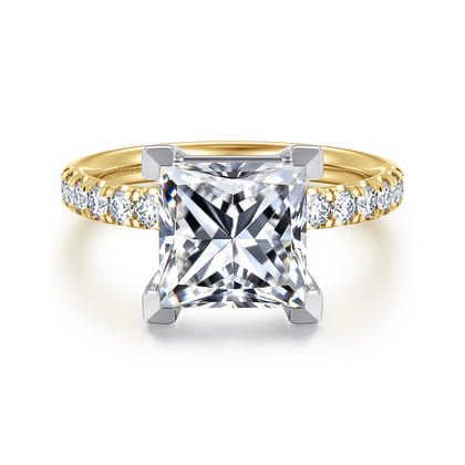 Winslow - 14K White-Yellow Gold Princess Cut Diamond Engagement Ring