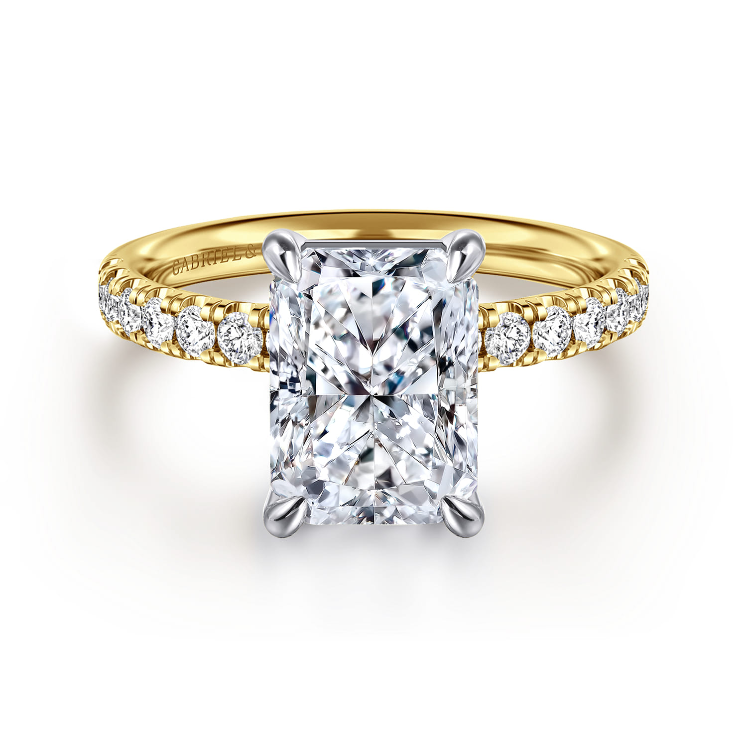 Winslow - 14K White-Yellow Gold Radiant Cut Diamond Engagement Ring