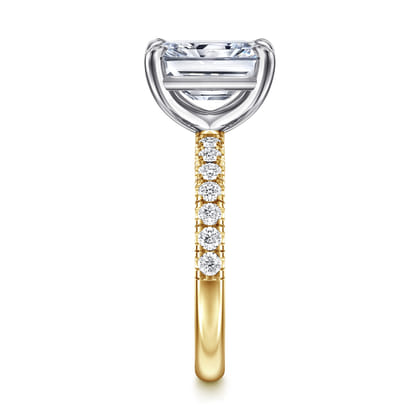 Winslow - 14K White-Yellow Gold Radiant Cut Diamond Engagement Ring