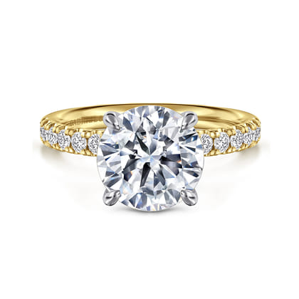 Winslow - 14K White-Yellow Gold Round Diamond Engagement Ring
