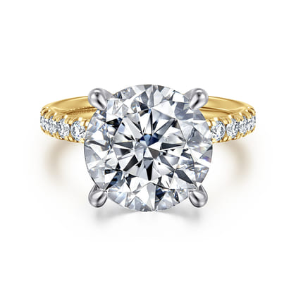 Winslow - 14K White-Yellow Gold Round Diamond Engagement Ring