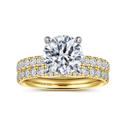 Winslow - 14K White-Yellow Gold Round Diamond Engagement Ring
