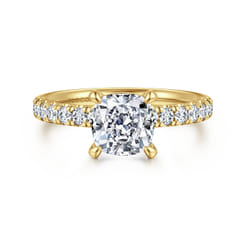Winslow - 14K Yellow Gold Cushion Cut Diamond Engagement Ring