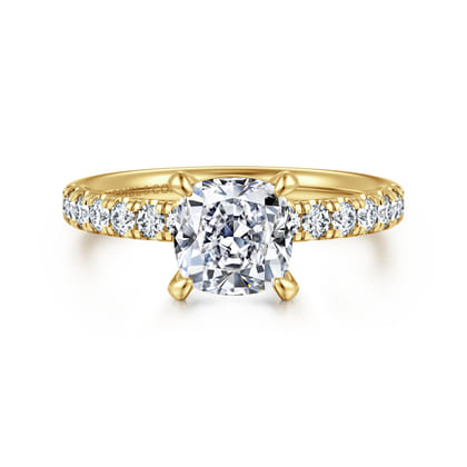 Winslow - 14K Yellow Gold Cushion Cut Diamond Engagement Ring