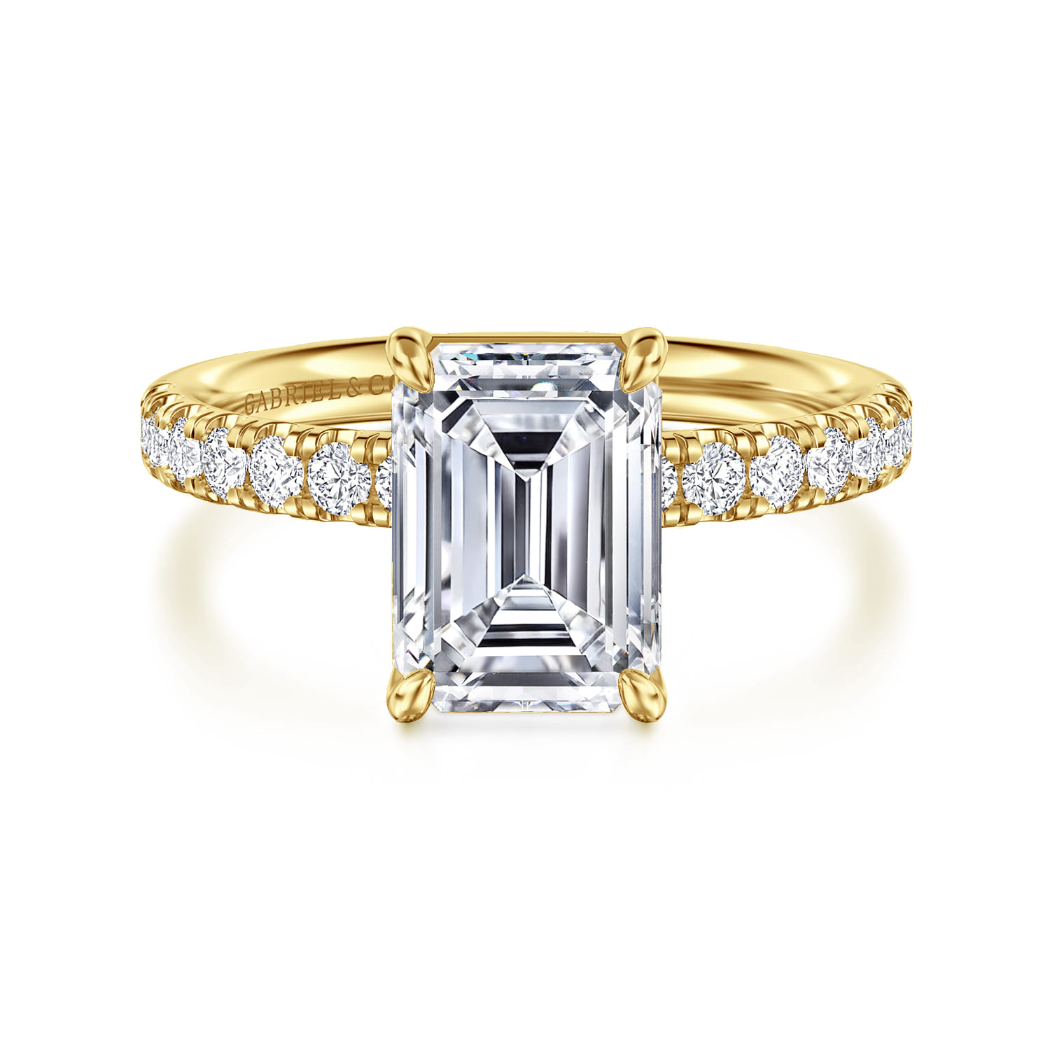 Winslow - 14K Yellow Gold Emerald Cut Diamond Engagement Ring