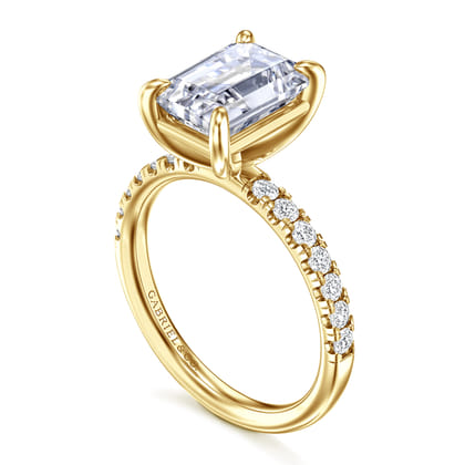 Winslow - 14K Yellow Gold Emerald Cut Diamond Engagement Ring