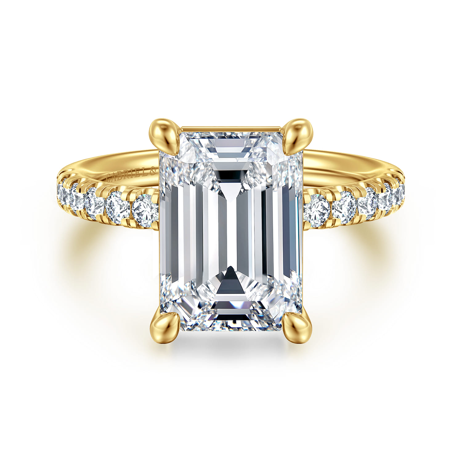 Winslow - 14K Yellow Gold Emerald Cut Diamond Engagement Ring