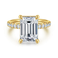 Winslow - 14K Yellow Gold Emerald Cut Diamond Engagement Ring