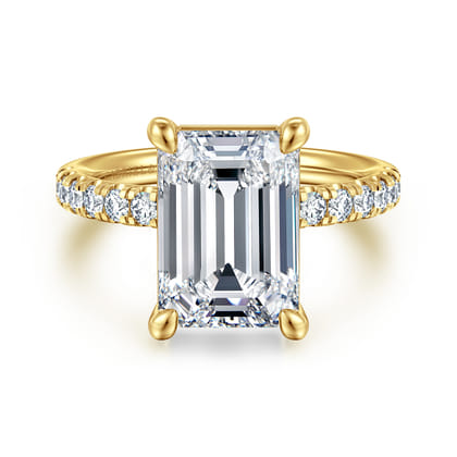 Winslow - 14K Yellow Gold Emerald Cut Diamond Engagement Ring