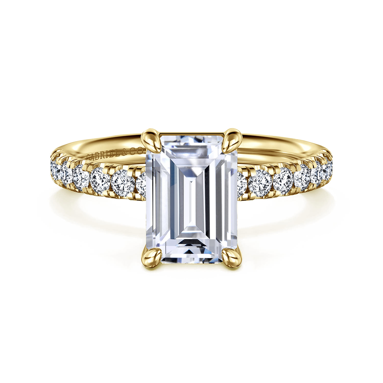 Winslow - 14K Yellow Gold Emerald Cut Diamond Engagement Ring