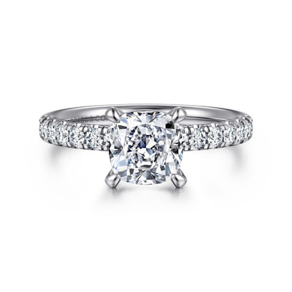 Winslow - 18K White Gold Cushion Cut Diamond Engagement Ring