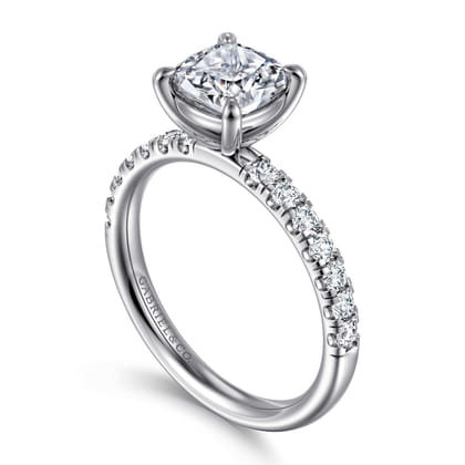 Winslow - 18K White Gold Cushion Cut Diamond Engagement Ring