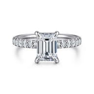 Winslow - 18K White Gold Emerald Cut Diamond Engagement Ring