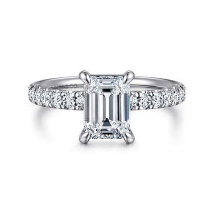 Winslow - 18K White Gold Emerald Cut Diamond Engagement Ring