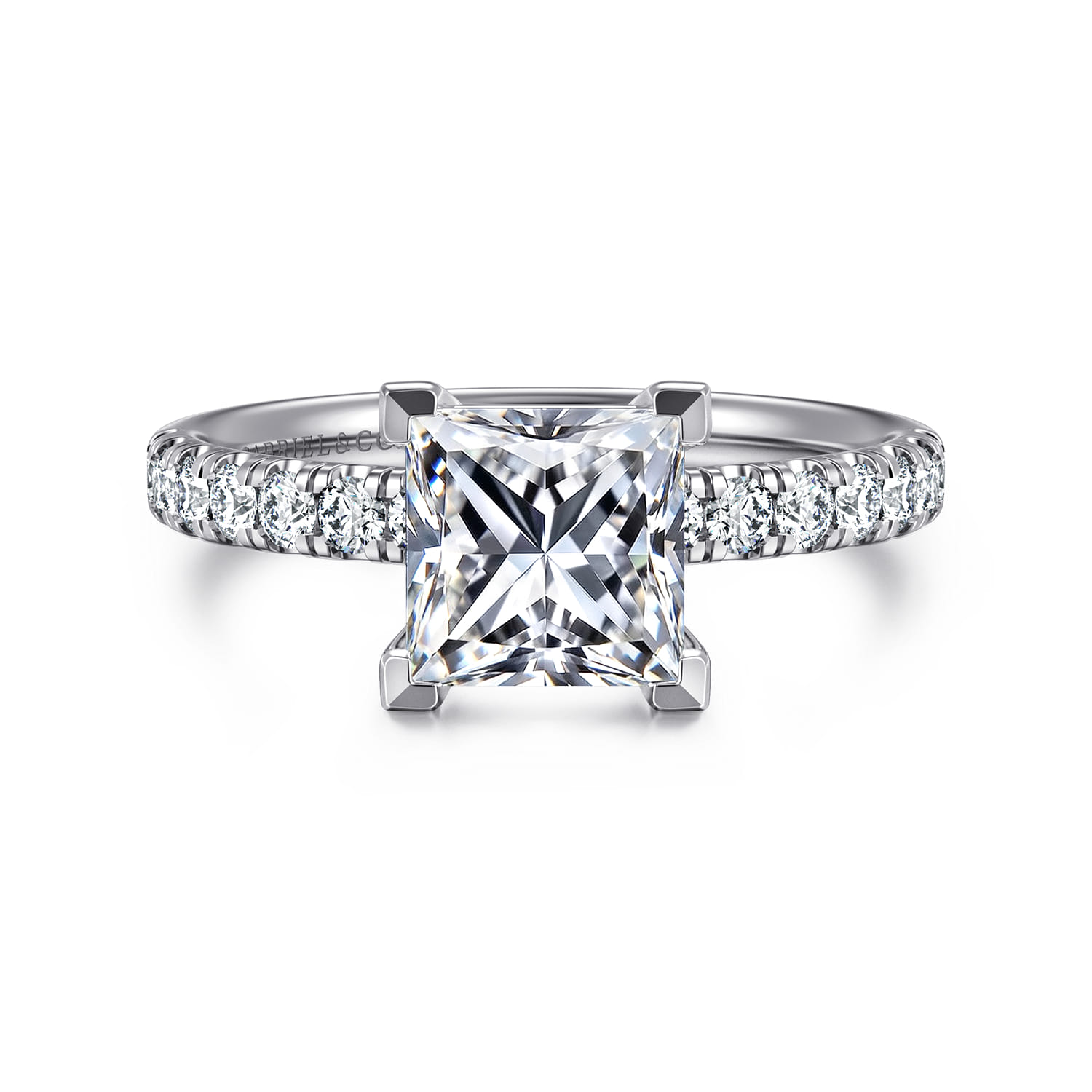 Winslow - 18K White Gold Princess Cut Diamond Engagement Ring