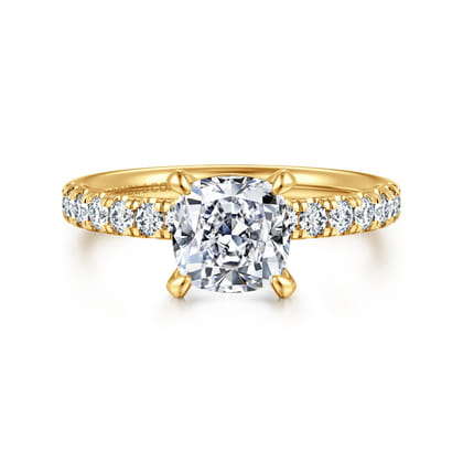 Winslow - 18K Yellow Gold Cushion Cut Diamond Engagement Ring