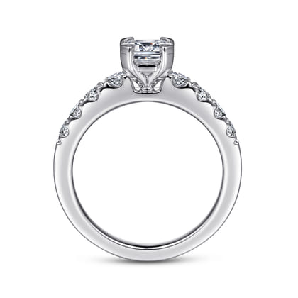 Wyatt - 14K White Gold Emerald Cut Diamond Engagement Ring