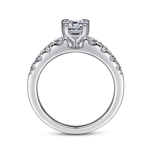 Wyatt - 14K White Gold Emerald Cut Diamond Engagement Ring - 0.38 ct - Shot 2