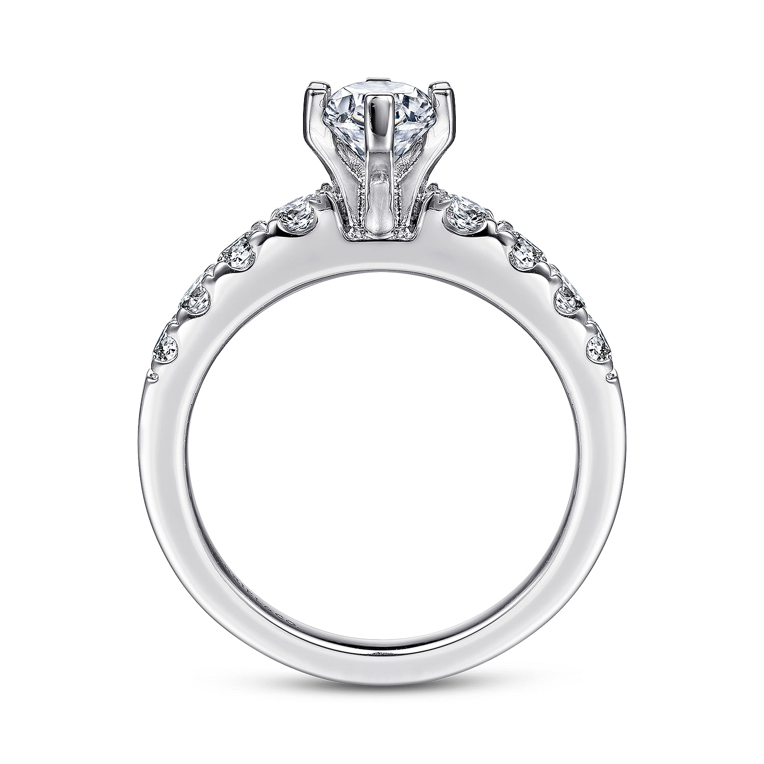 Wyatt - 14K White Gold Marquise Shape Diamond Engagement Ring - 0.38 ct - Shot 2