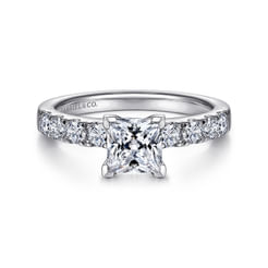 Wyatt - 14K White Gold Princess Cut Diamond Engagement Ring