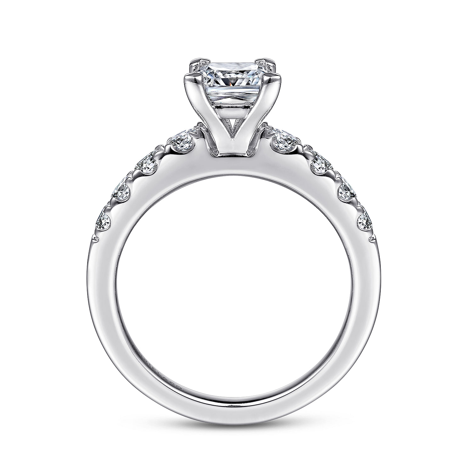 Wyatt - 14K White Gold Princess Cut Diamond Engagement Ring - 0.38 ct - Shot 2