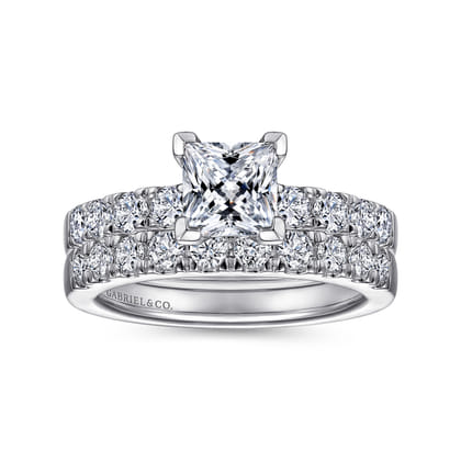 Wyatt - 14K White Gold Princess Cut Diamond Engagement Ring