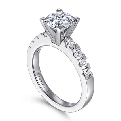 Wyatt - 14K White Gold Round Diamond Engagement Ring