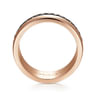 Xavier - 14K Rose Gold Black Diamond Mens Wedding Band in High Polished Finish - 1.09 ct