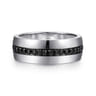 Xavier - 14K White Gold and Black Diamond Men's Band in High Polished Finish - 1.09 ct