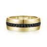 Xavier - 14K Yellow Gold Black Diamond Men's Band in High Polished Finish - 1.09 ct