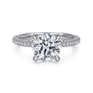 Xenia - 14K White Gold Round Diamond Engagement Ring