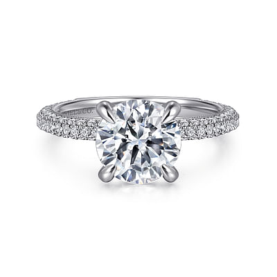 Xenia - 14K White Gold Round Diamond Engagement Ring