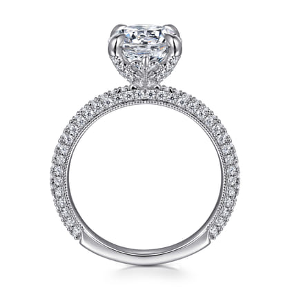 Xenia - 14K White Gold Round Diamond Engagement Ring