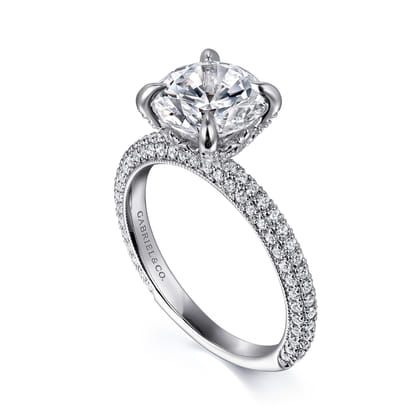 Xenia - 14K White Gold Round Diamond Engagement Ring