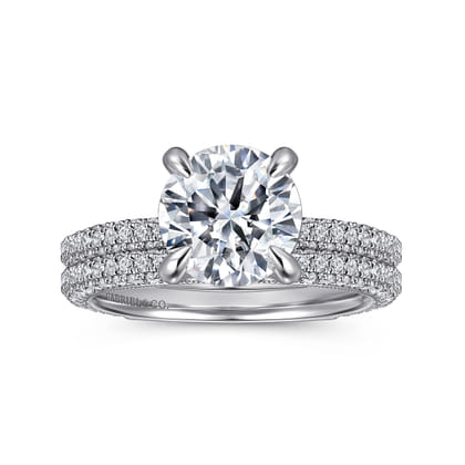 Xenia - 14K White Gold Round Diamond Engagement Ring