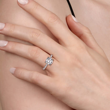 Xenia - 14K White Gold Round Diamond Engagement Ring