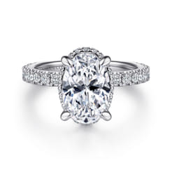 Yale - 14K White Gold Oval Diamond Engagement Ring