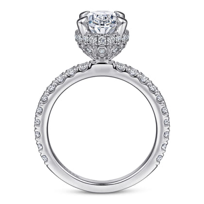 Yale - 14K White Gold Oval Diamond Engagement Ring