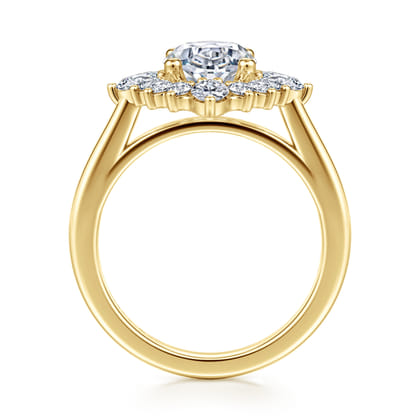 Yazmin - 14K White Gold Oval Halo Diamond Engagement Ring