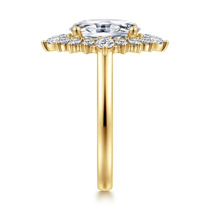 Yazmin - 14K White Gold Oval Halo Diamond Engagement Ring