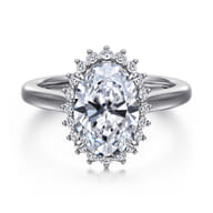 Yemaya - 14K White Gold Oval Halo Diamond Engagement Ring