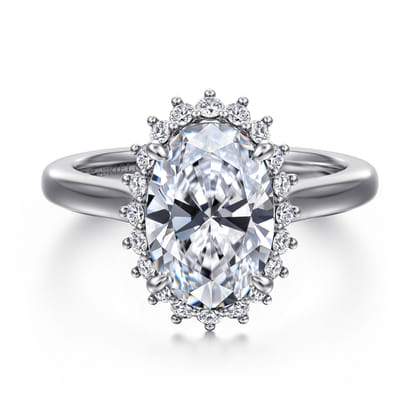 Yemaya - 14K White Gold Oval Halo Diamond Engagement Ring